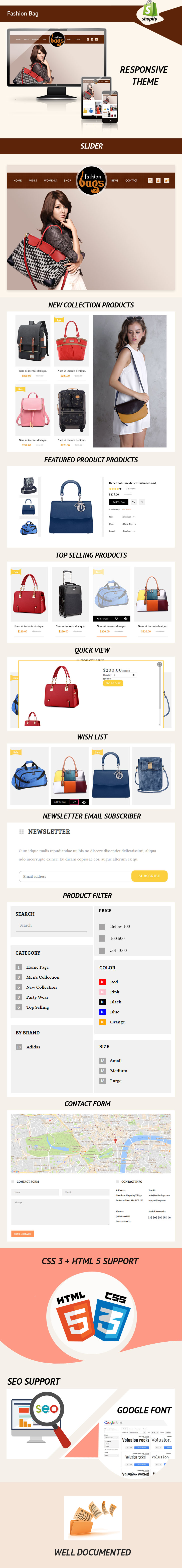 Fashion Bags Website Template - Shopify Theme