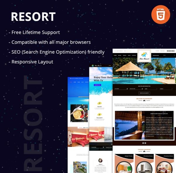 Holiday Vacation Resort HTML Website Template-0