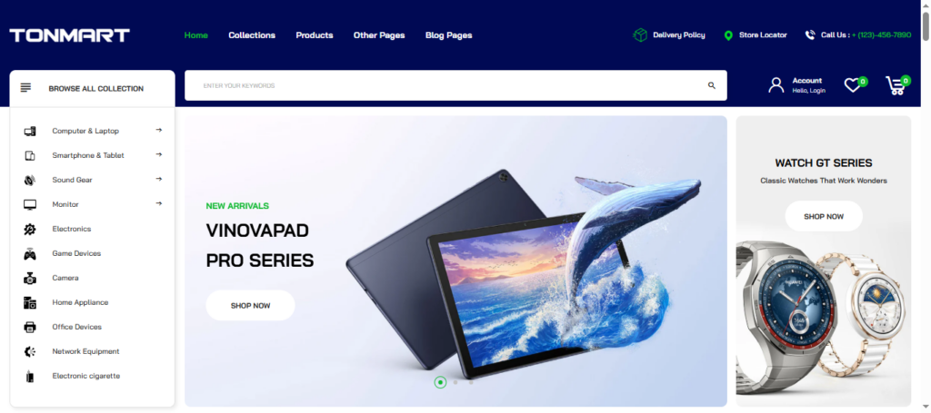 Tonmart – Best Shopify Theme for Modern Electronics Retailers