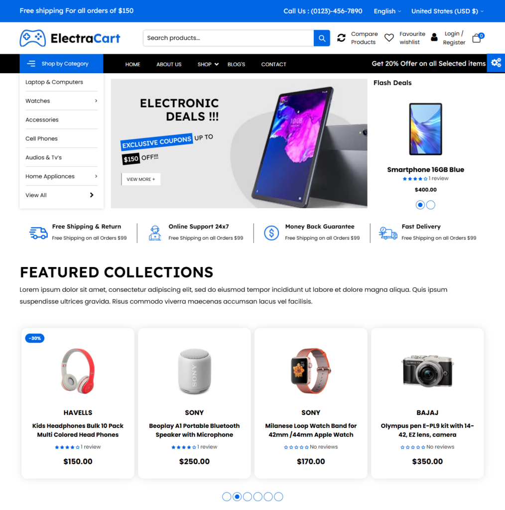 ElectraCart – Best Overall Shopify Theme for Electronics Stores